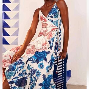 Farm Rio Dual  Prints Maxi Wrap Dress Womens XS